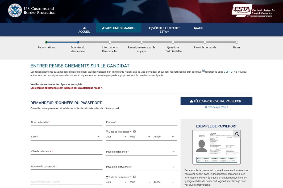 ESTA : que faut-il indiquer comme point de contact aux USA ?